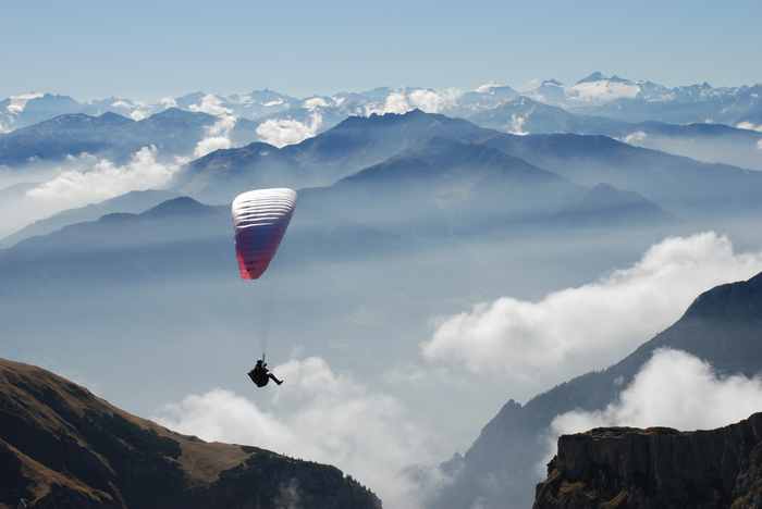 Scheinbar schwerelos über die Gipfel des Karwendel mit dem Gleitschirm fliegen und die Alpen bestaunen