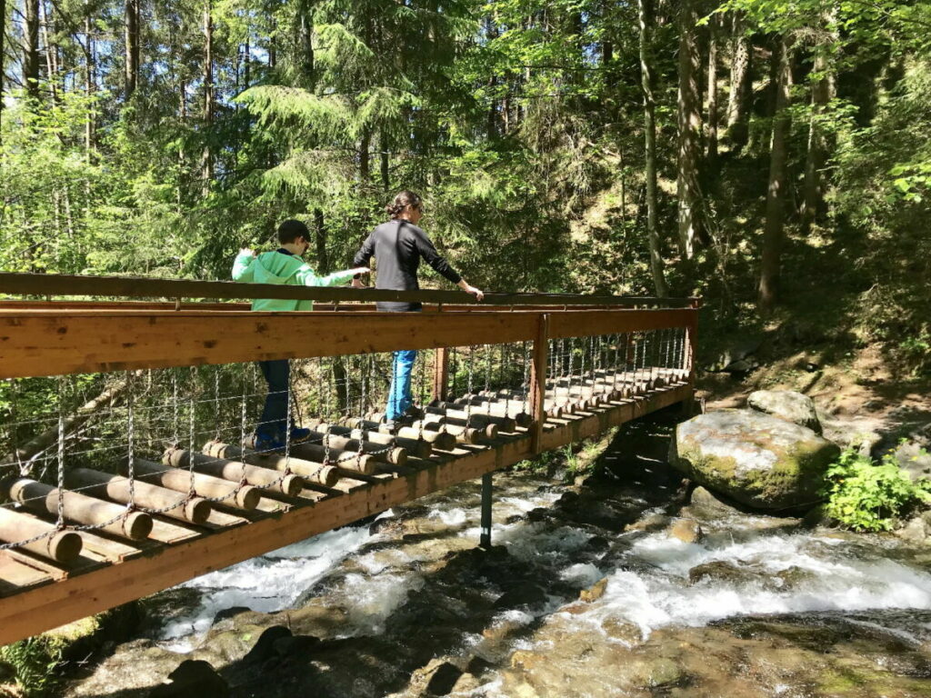 Wir wandern über den Haselbach in Hart im Zillertal 