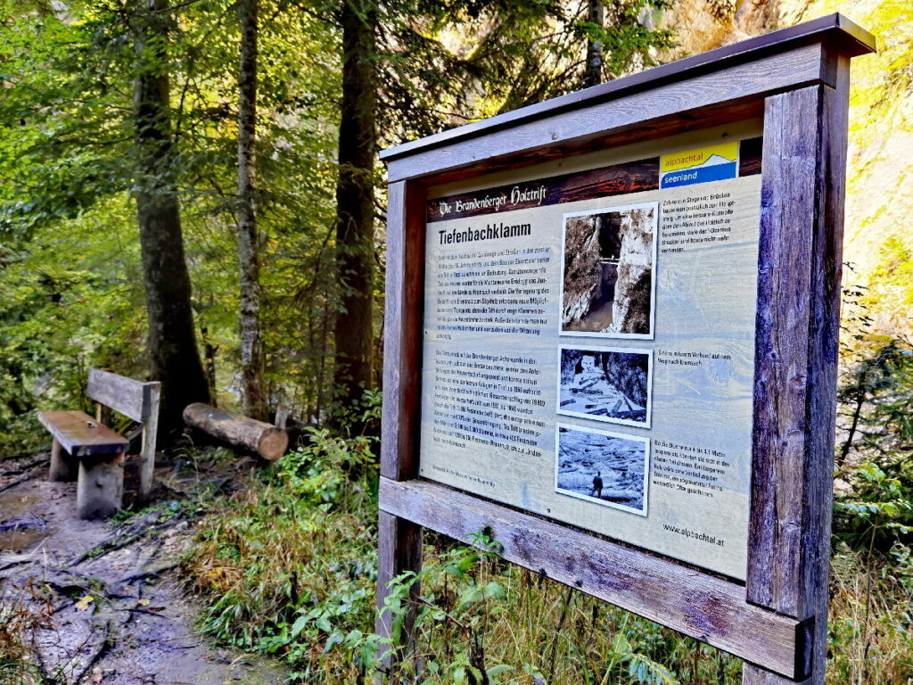 Heute ist die Tiefenbachklamm ein Ausflugsziel - früher wurde das Holz getriftet