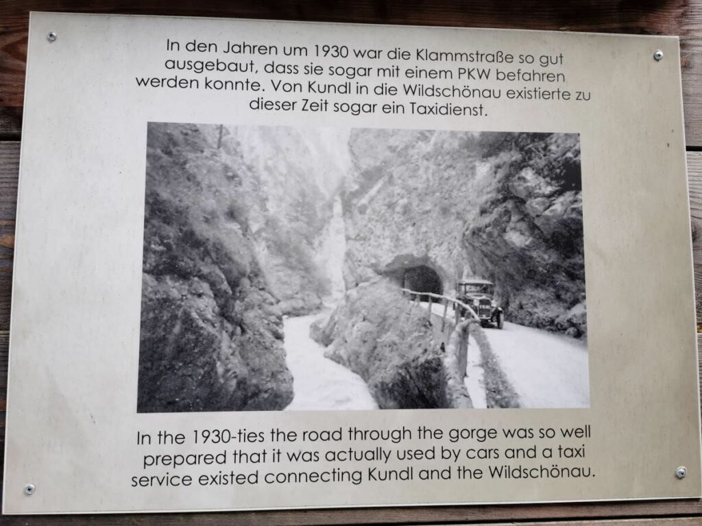 Die Kundler Klamm in den 1930 er Jahren - abenteuerliche Durchfahrt mit dem Auto