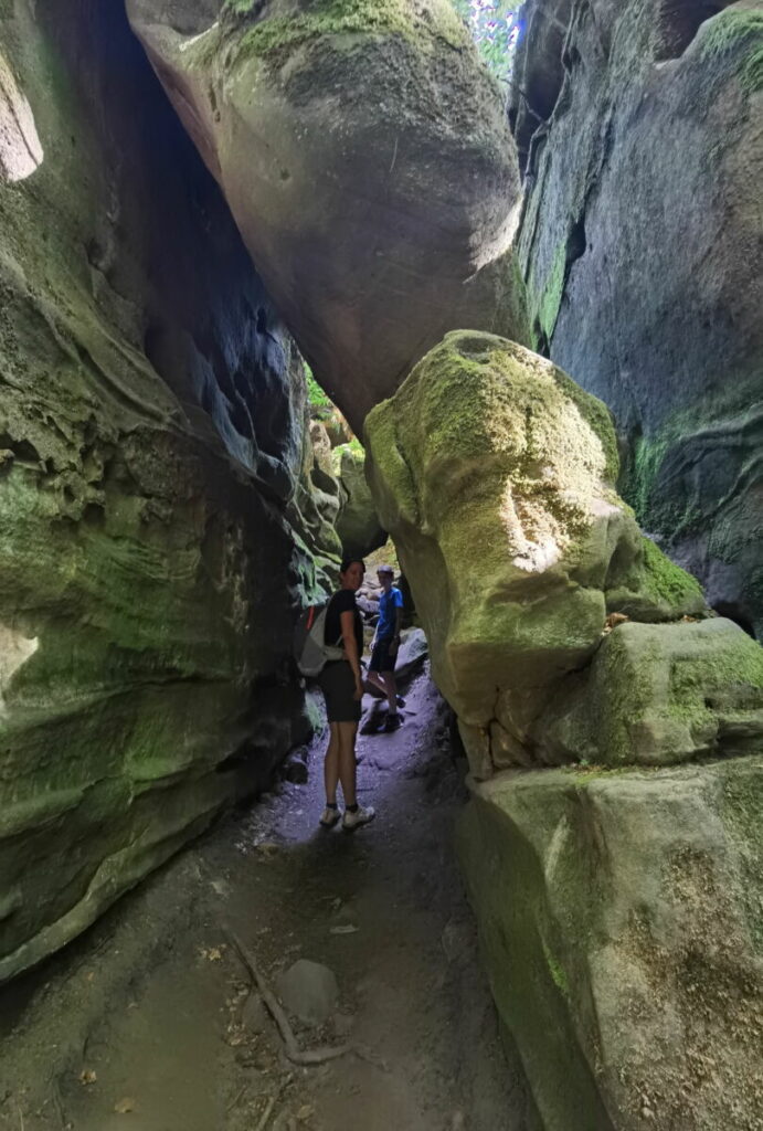 Klamm Deutschland mit hohen Felsschluchten - die Teufelsschlucht in der Eifel